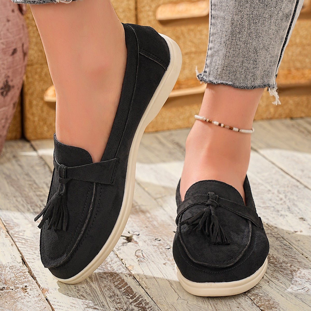 Tassel Round Toe Slip - Ons - Loving It Shop