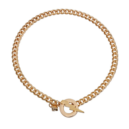 Statement Necklace Gold Lightning Bolt Trendy Jewelry Accessory