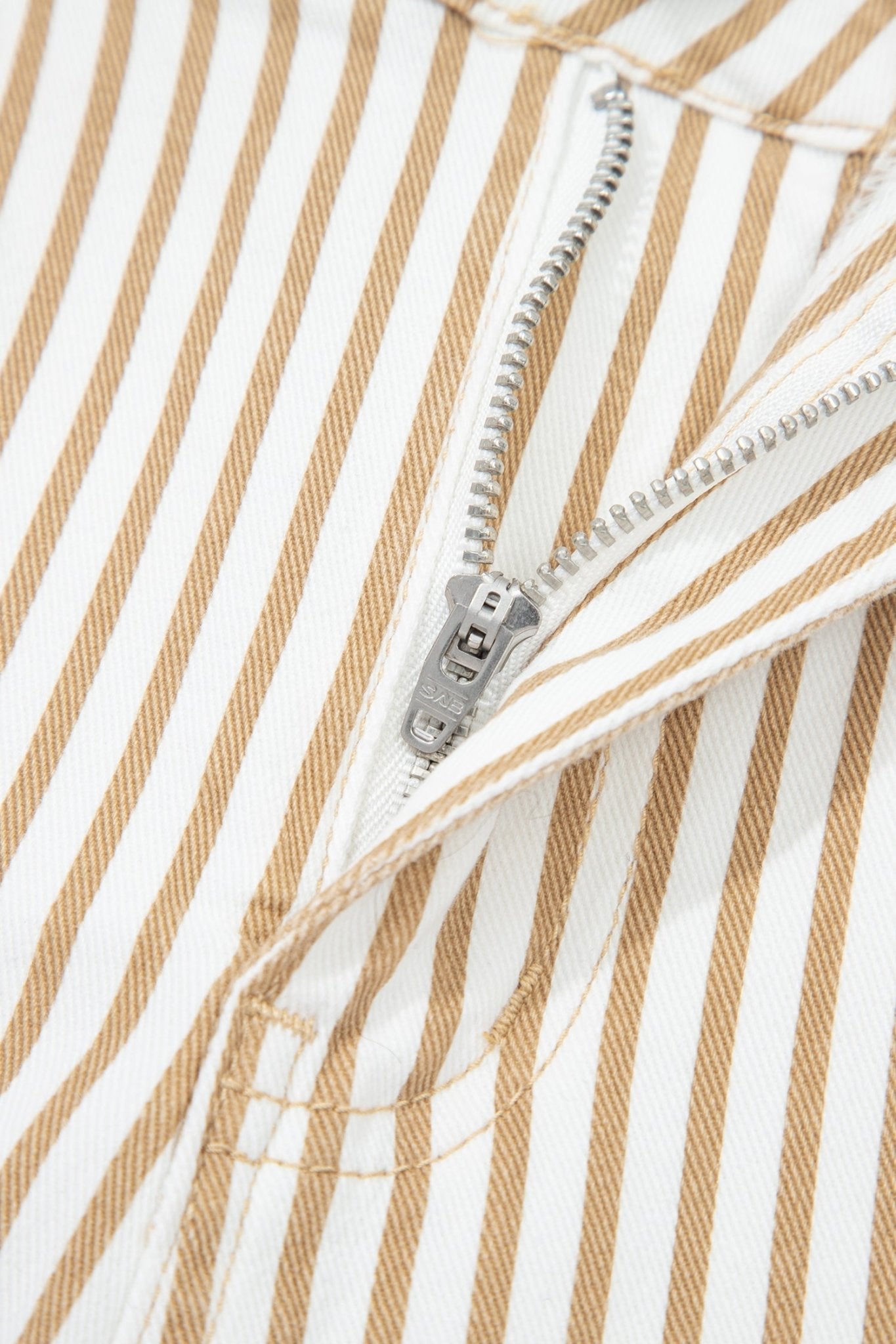 Khaki Stripe Casual Barrel Jeans - Loving It Shop