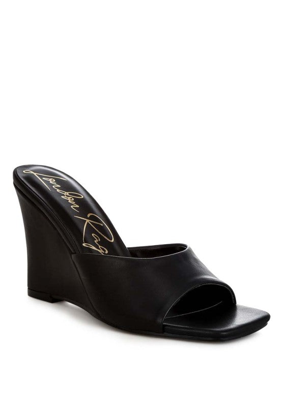 Shiloy Recycled Faux Leather Wedge Sandals