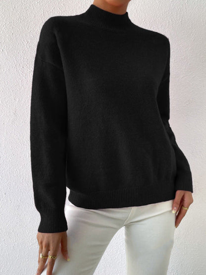 Autumn And Winter Half-high Collar Pullover Women&