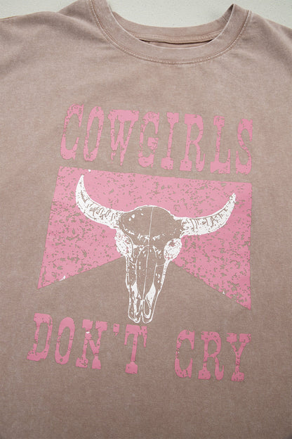 Smoke Gray Cowboy &amp; Beer Western Graphic Mineral Wash Tank Top