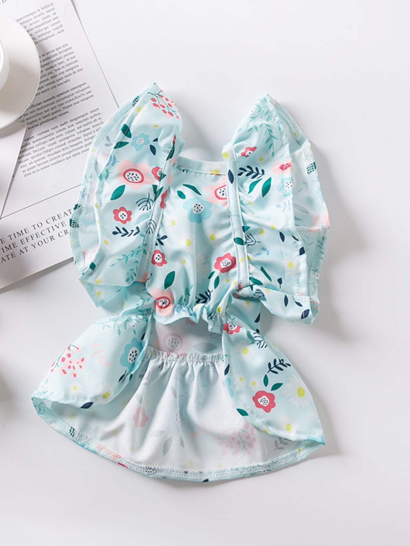 Floral Print Bow Decor Pet Dress - Loving It Shop