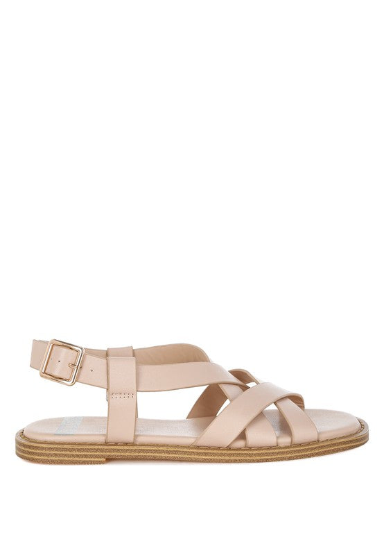 Kapaka Real Leather Flat Gladiator Sandals