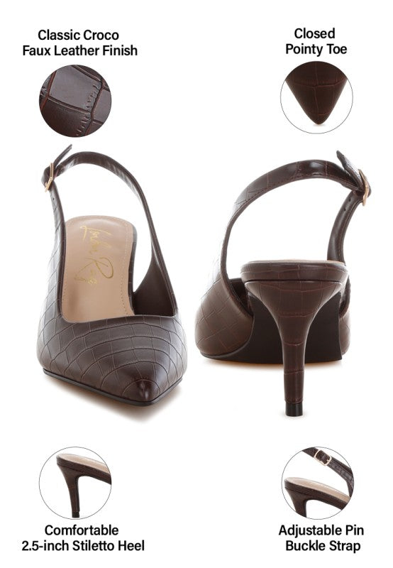 Halins Pointed Toe Slingback Heels