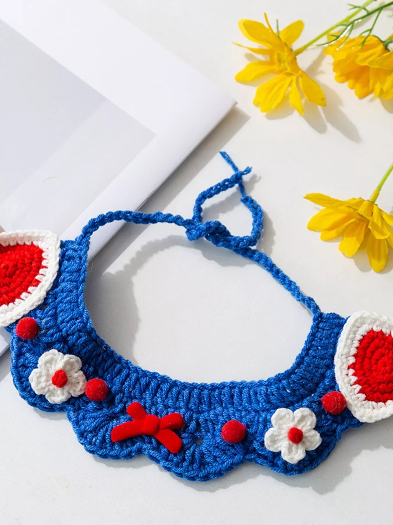 Knitted Floral Pet Collar - Loving It Shop