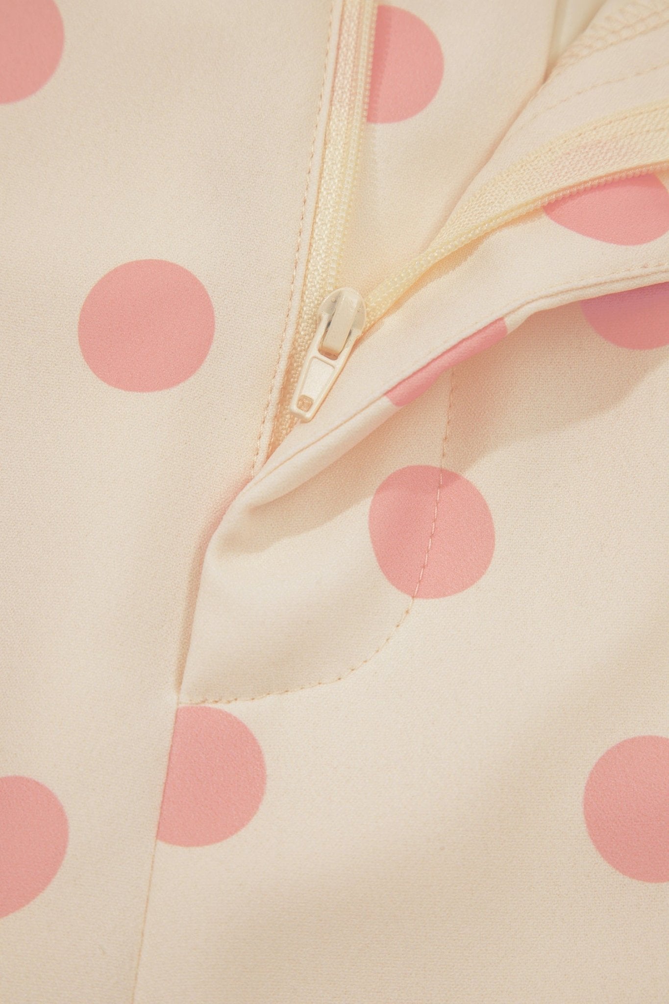 White Polka Dot Print Patched Pocket Loose Pants - Loving It Shop