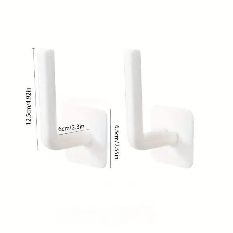 4-Pack: Adhesive Toilet Paper Holder, Wall Mount, White &amp; Black