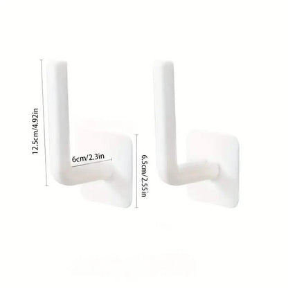 4-Pack: Adhesive Toilet Paper Holder, Wall Mount, White &amp; Black