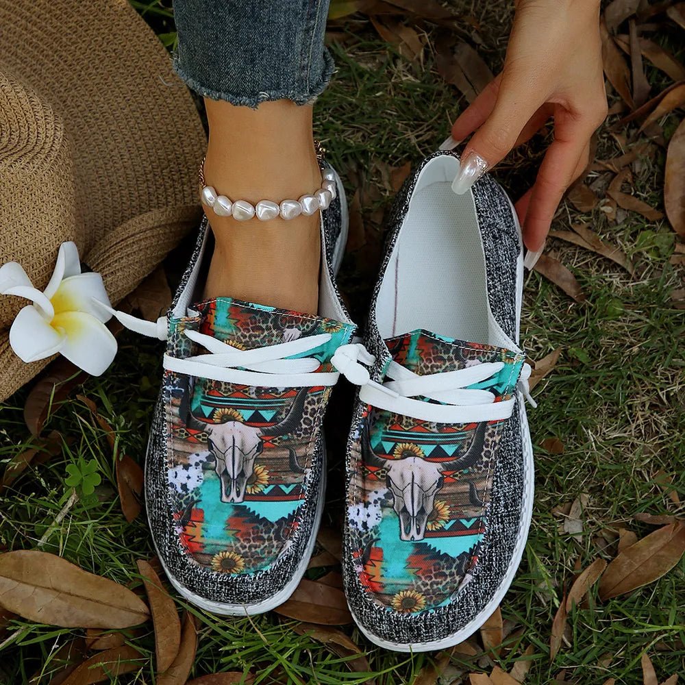 Geometric Round Toe Flat Slip - Ons - Loving It Shop