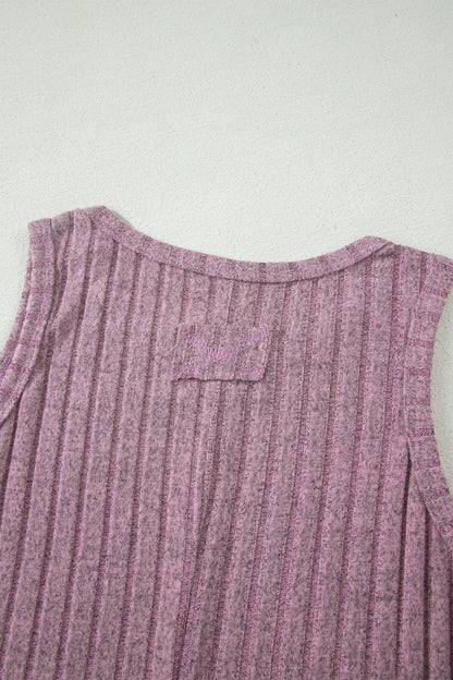 Bonbon Slim Ribbed Mineral Wash Tank Top