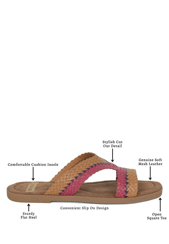 Eirata Braided Real Leather Slip-On Flats