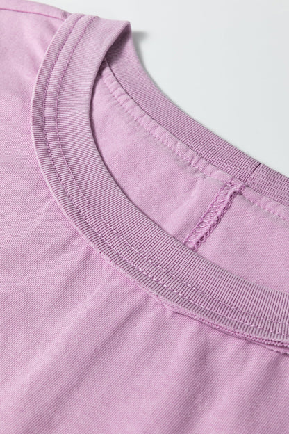 Bright Pink Mineral Wash Boxy Fit Cotton Tank Top