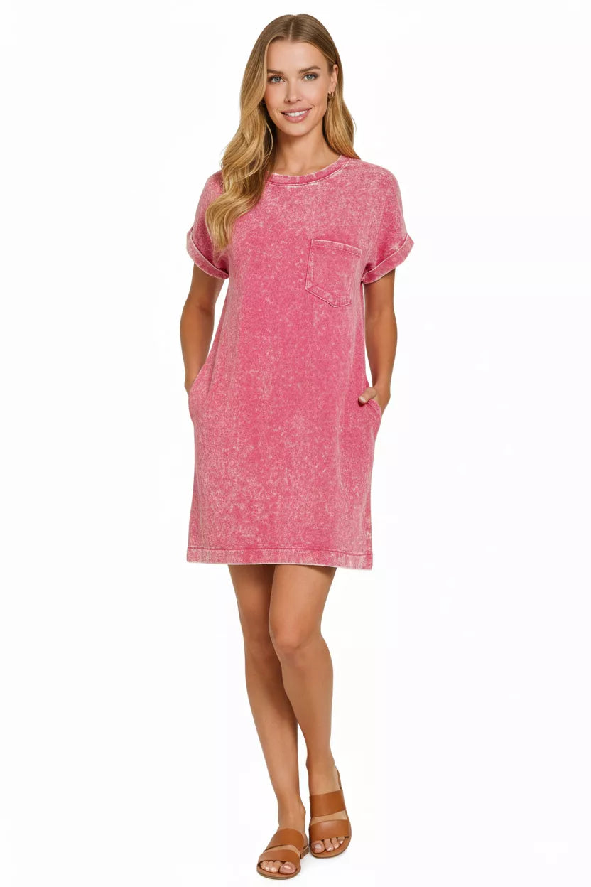 Premium Cotton Washed T-Shirt Dress