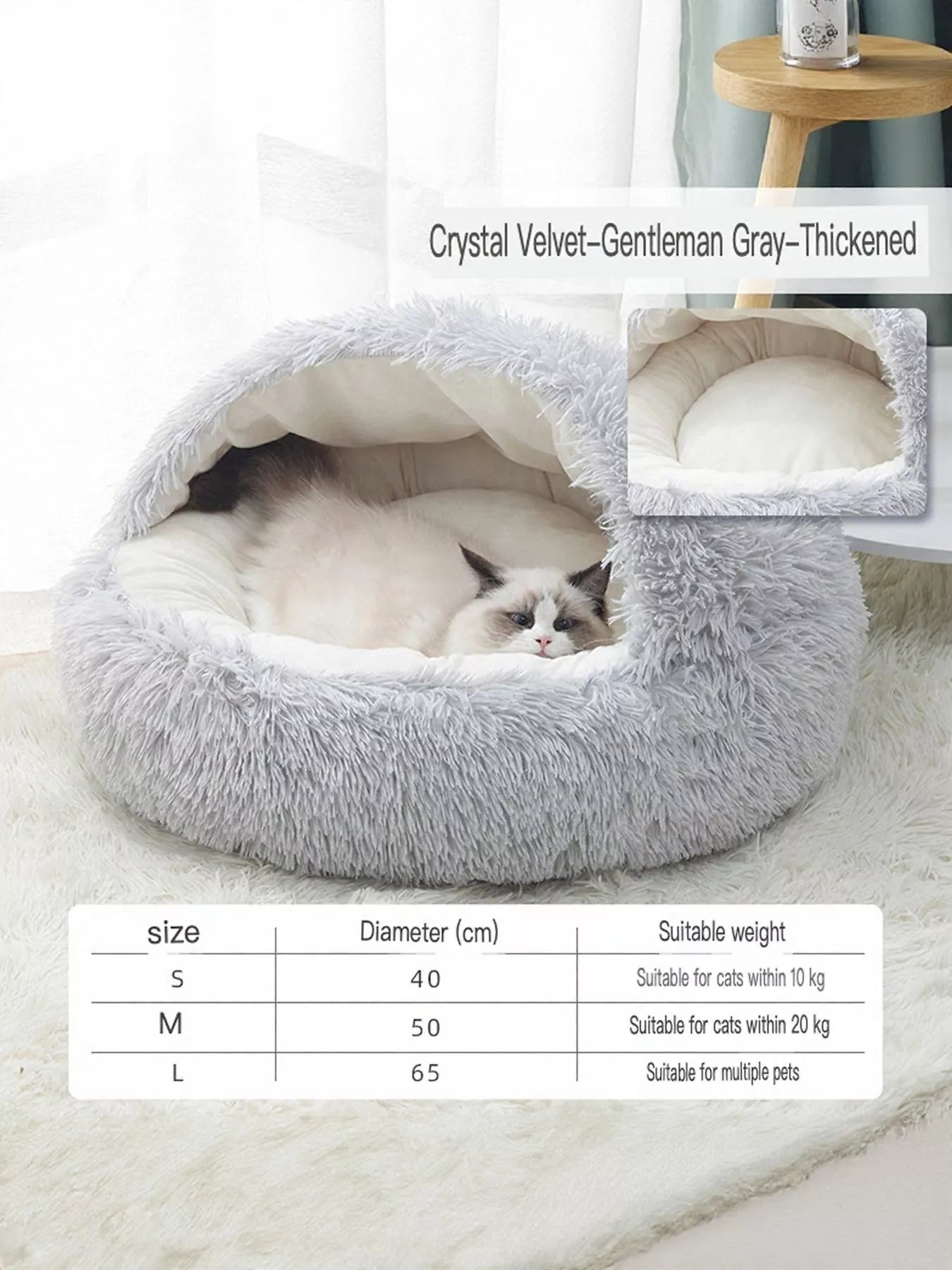 Round Plush Calming Pet Nest - Loving It Shop