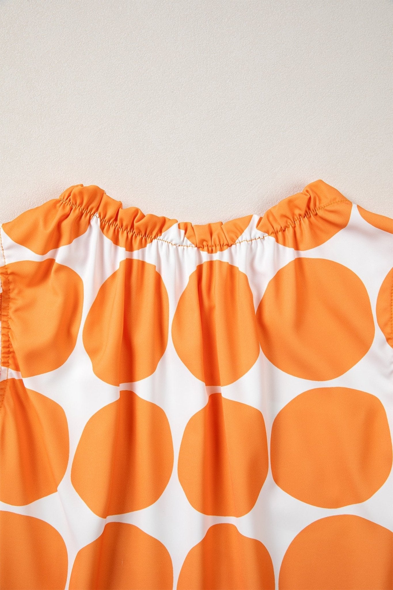 Yellow Polka Dot Print Frilled Round Neck Shift Tank Top - Loving It Shop
