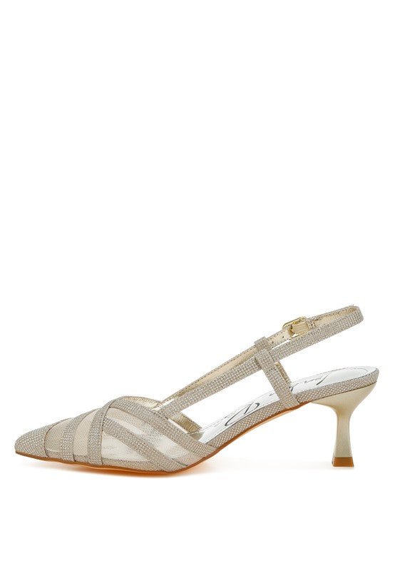 Daldra Kitten Heel Slingback Sandals - Loving It Shop