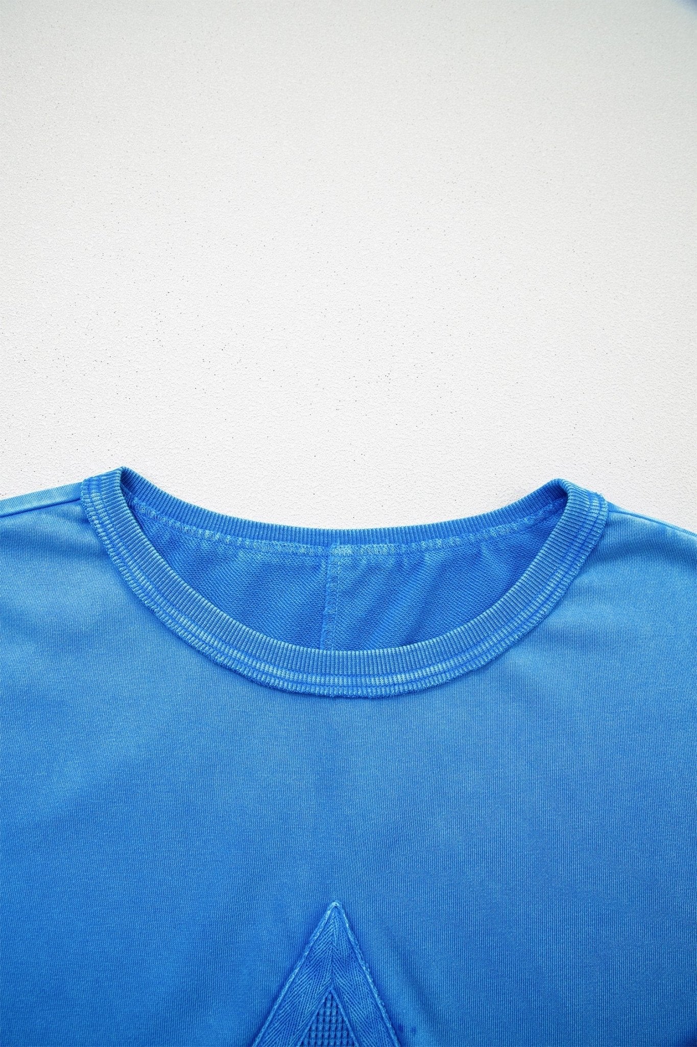 Blue Mineral Wash Star Mesh Patchwork Oversize Tee - Loving It Shop