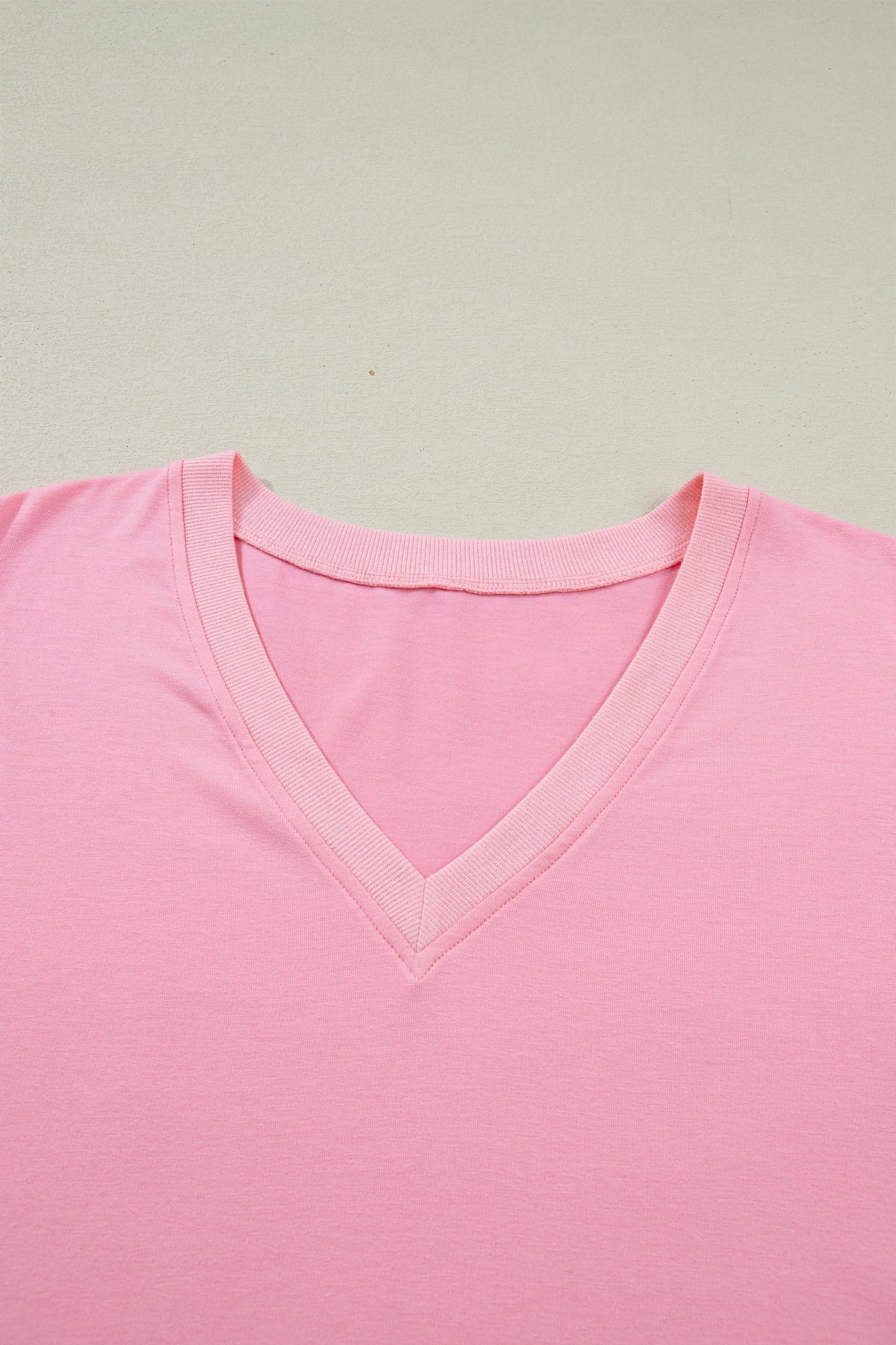 Bonbon V Neck Pleated Short Puff Sleeve Plus Size Blouse