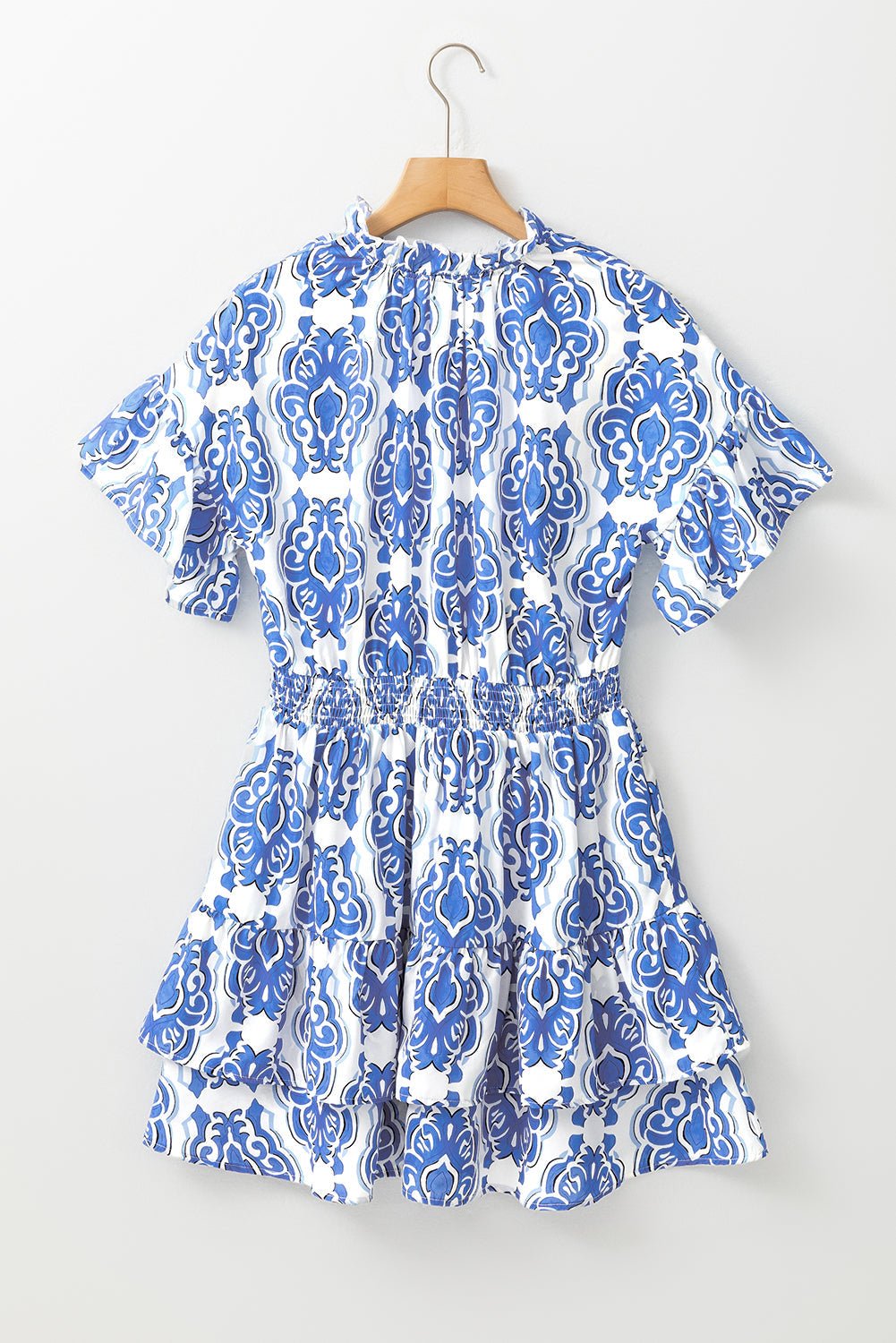 Ashleigh Blue Vintage Floral Print Wide Ruffled Sleeve Dress - Loving It Shop