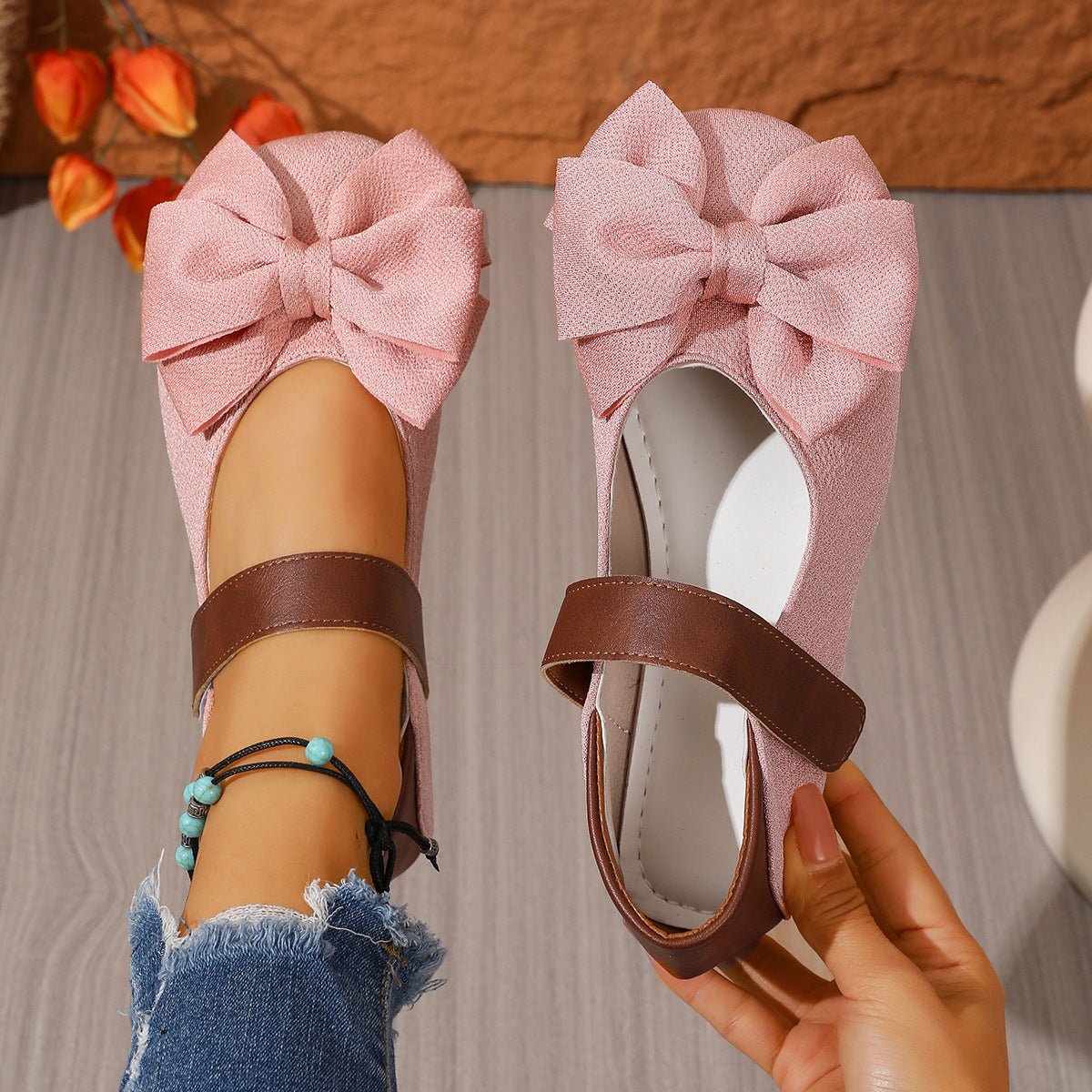 Bow Decor Round Toe Slip - Ons - Loving It Shop