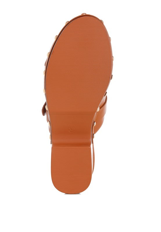 Pinto Studded Genuine Leather Clogs