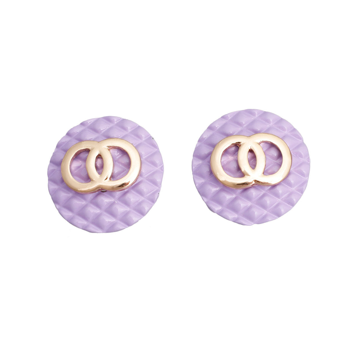 Quilted Stud Earrings Lavender Haze – Stylish Bespoke Jewelry