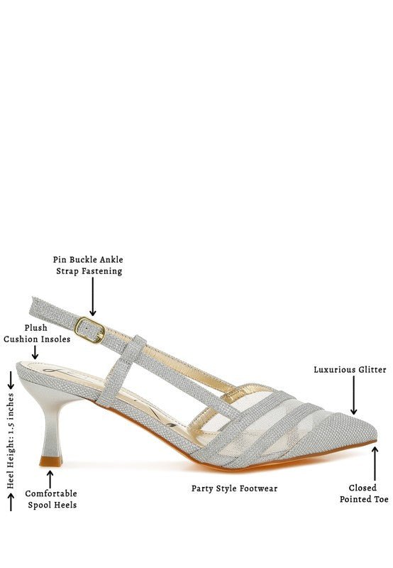 Daldra Kitten Heel Slingback Sandals - Loving It Shop