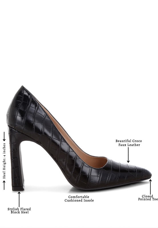 Scheba Sleek Block Heel Pumps