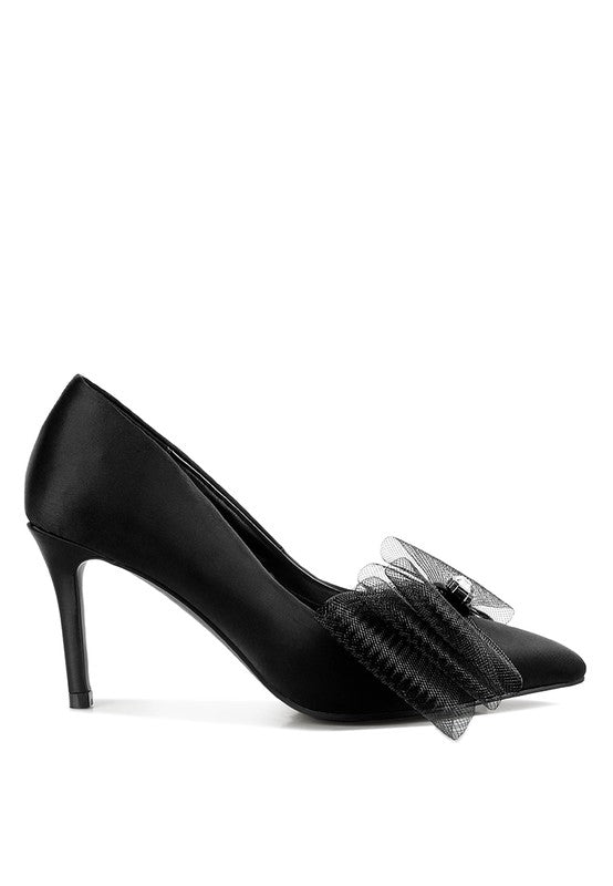 Odette Diamante Embellished Bow Stiletto Pumps - Loving It Shop