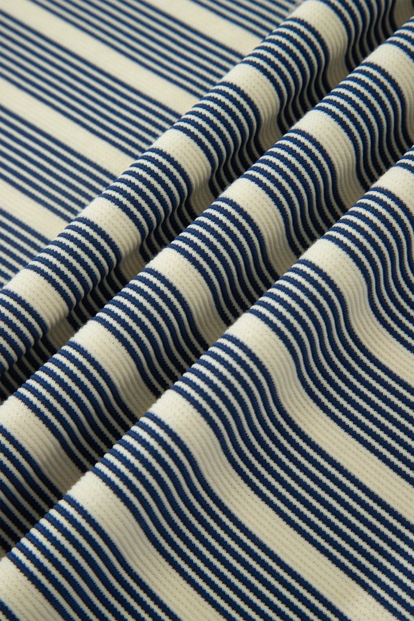 Blue Stripe Plus Size Contrast Trim Button V Neck Ruffle Sleeve Shift Dress - Loving It Shop