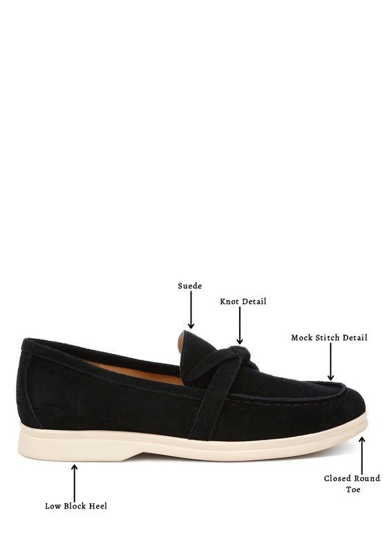 Nautica Genuine Suede Knot Detailed Loafers - Loving It Shop