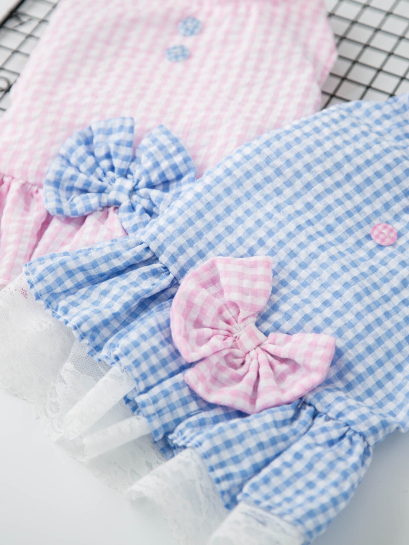 Gingham Ruffle Lace Pet Dress - Loving It Shop