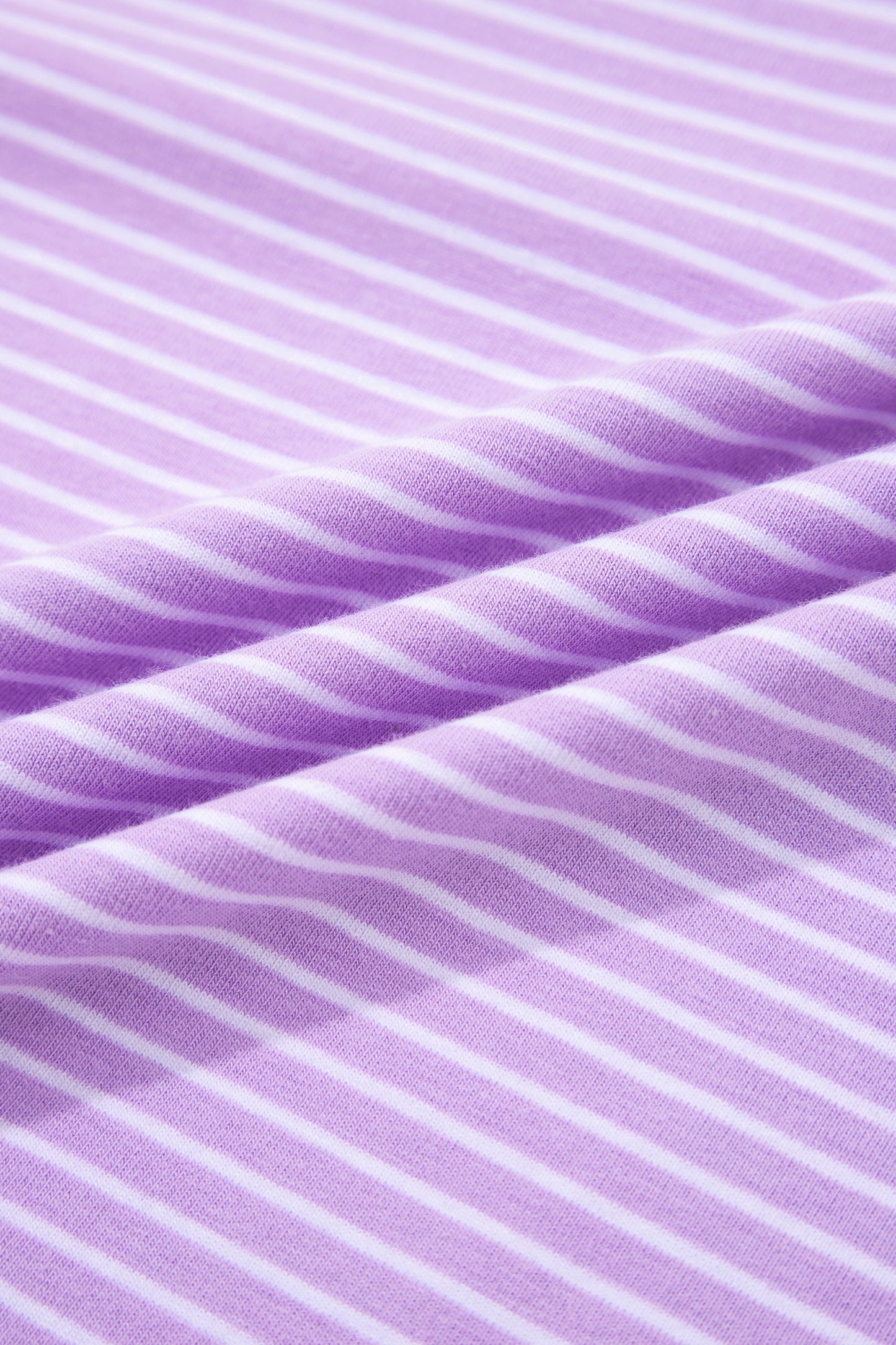Purple Stripe Dolman Sleeve Polo Shirt and Drawstring Shorts Set
