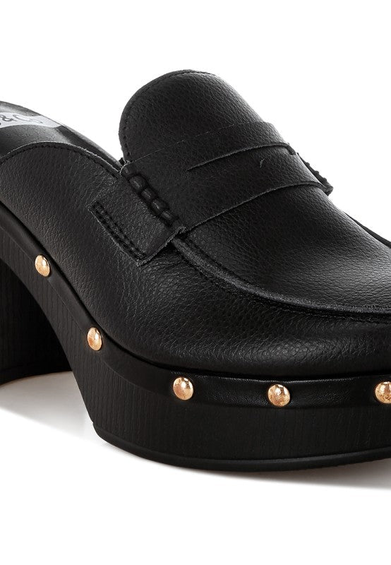 Lyrac Recycled Leather Platform Clogs