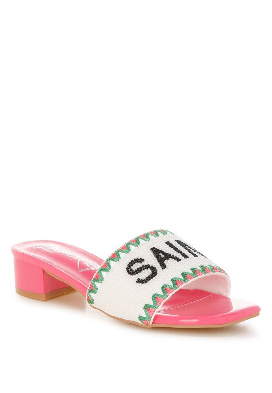 Poshta Saint Tropez Beaded Slip-On Heels