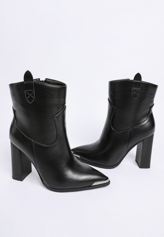 Hatter Pointed Toe Faux Leather Boots