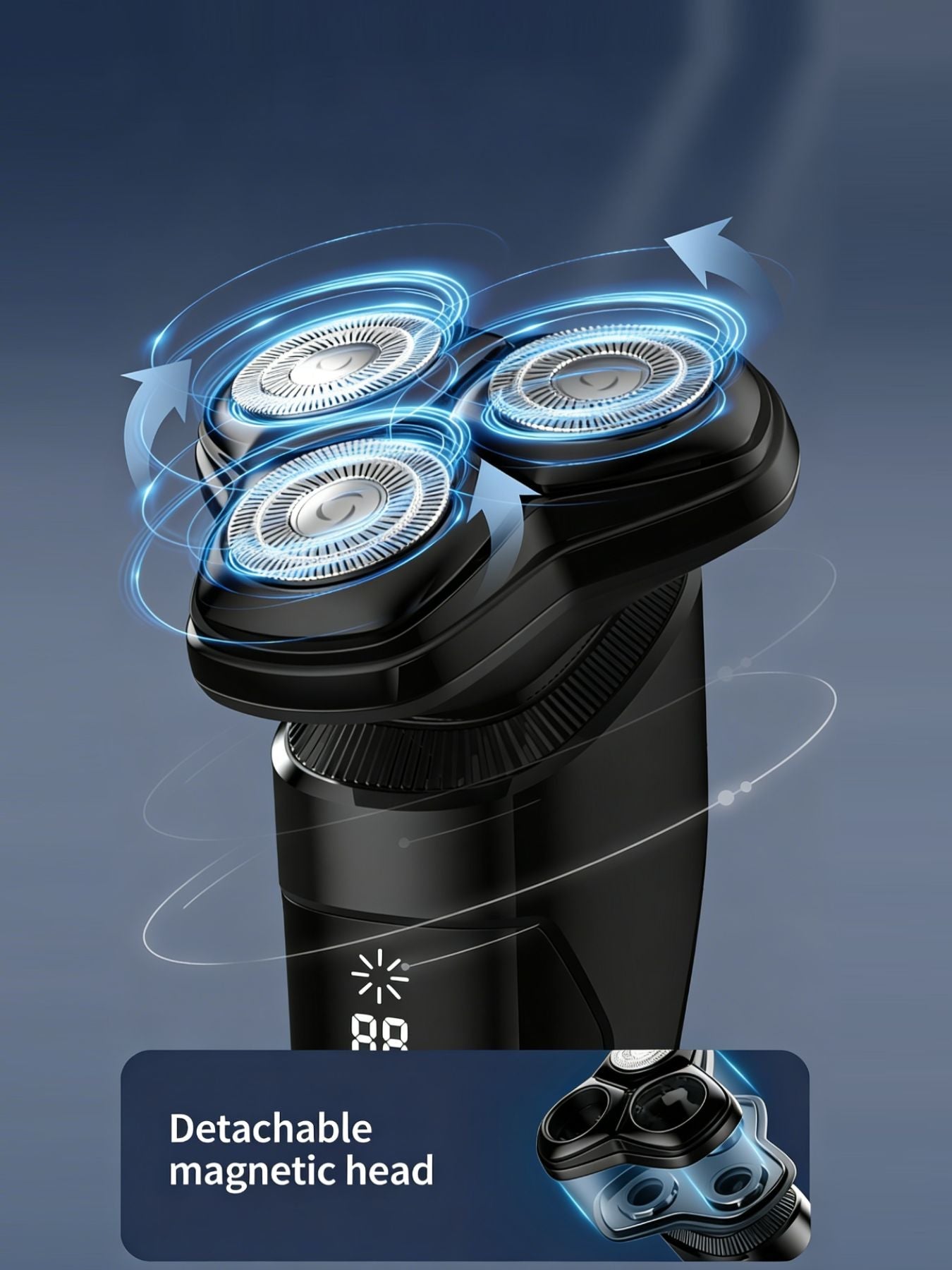Rechargeable Electric Rotary Shaver with LED Display - Loving It Shop