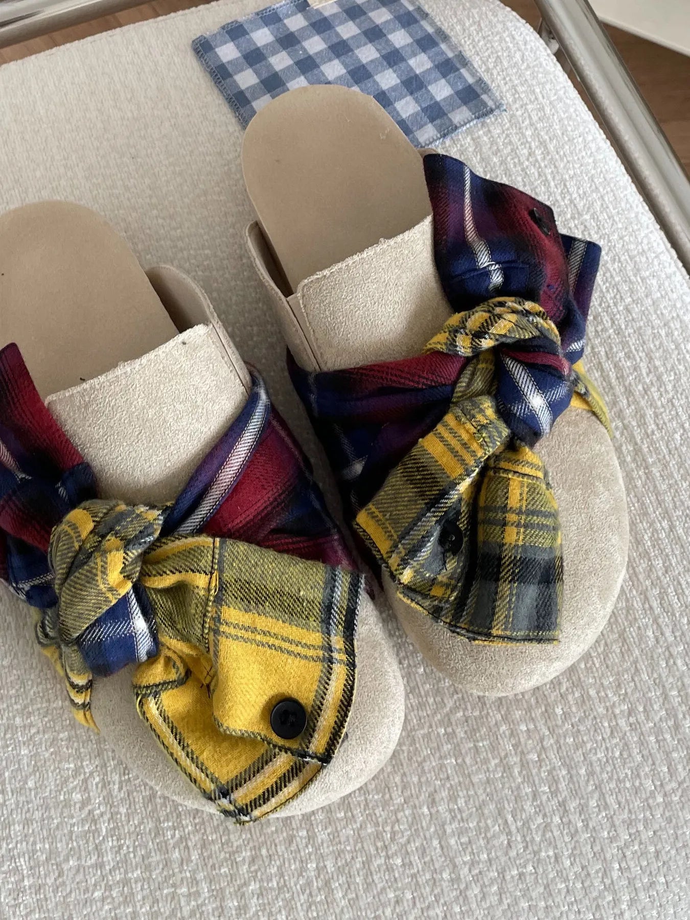 Bow - Knot Plaid Comfort Slip - Ons - Loving It Shop