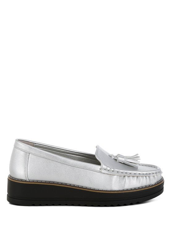 Larana Metallic Tassel Detail Loafers - Loving It Shop