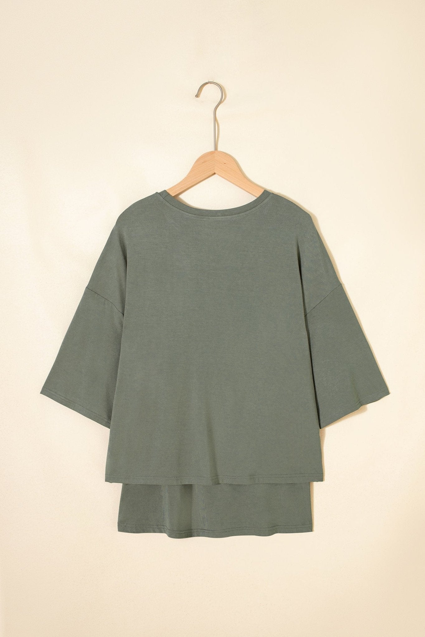 Laurel Green Solid Color Oversize Tee Tie Wrap Mini Skort 2pcs Set - Loving It Shop