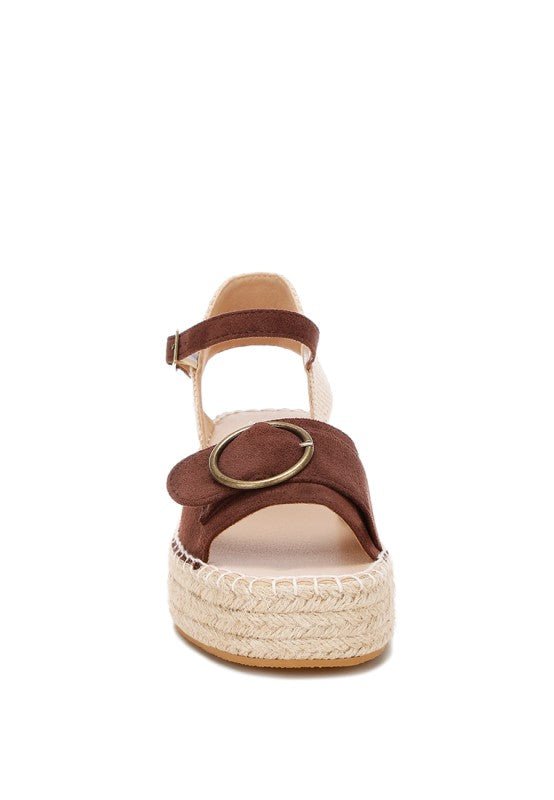 Amilta Buckle Detail Espadrille Wedges - Loving It Shop