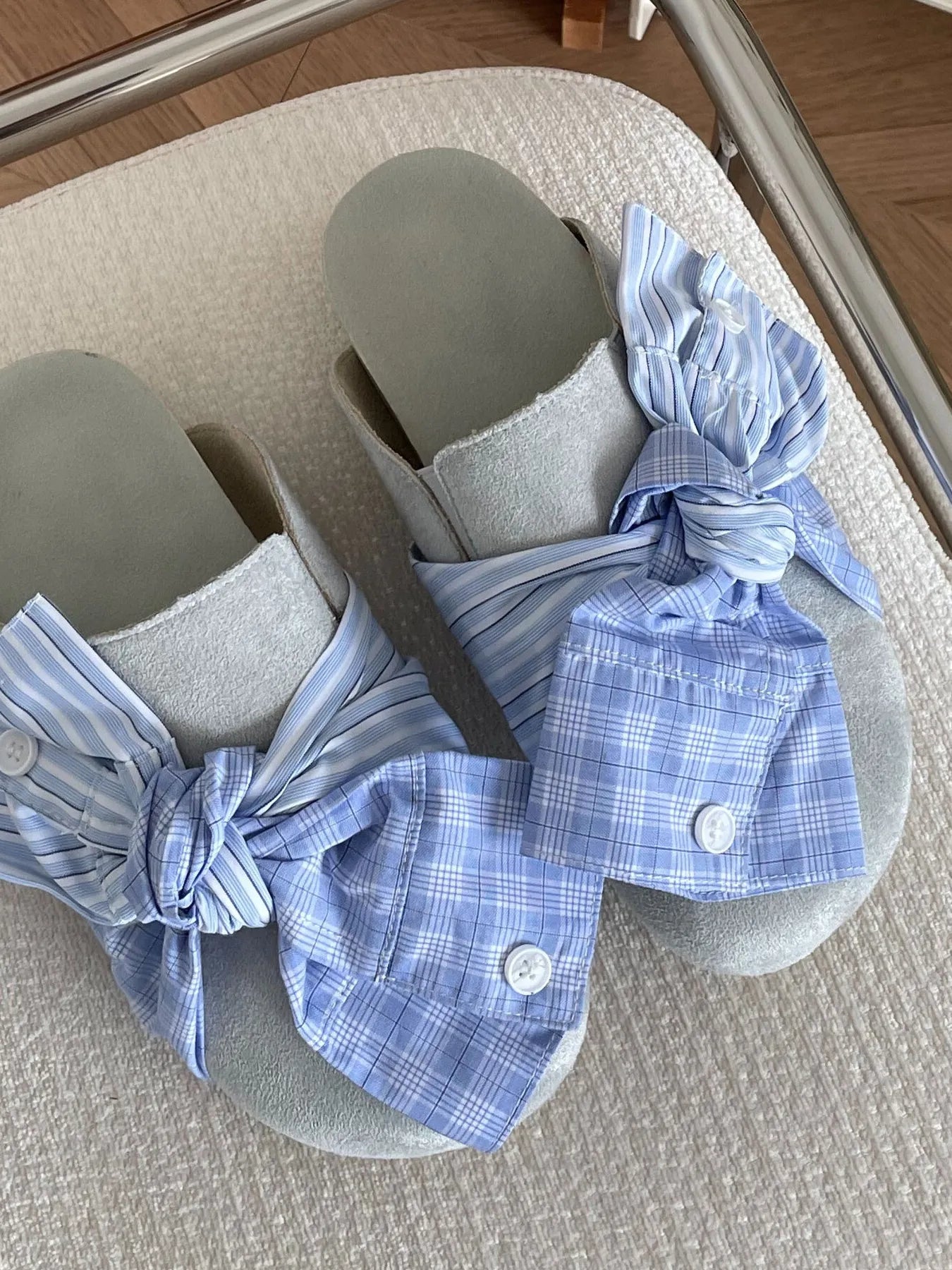 Bow - Knot Plaid Comfort Slip - Ons - Loving It Shop