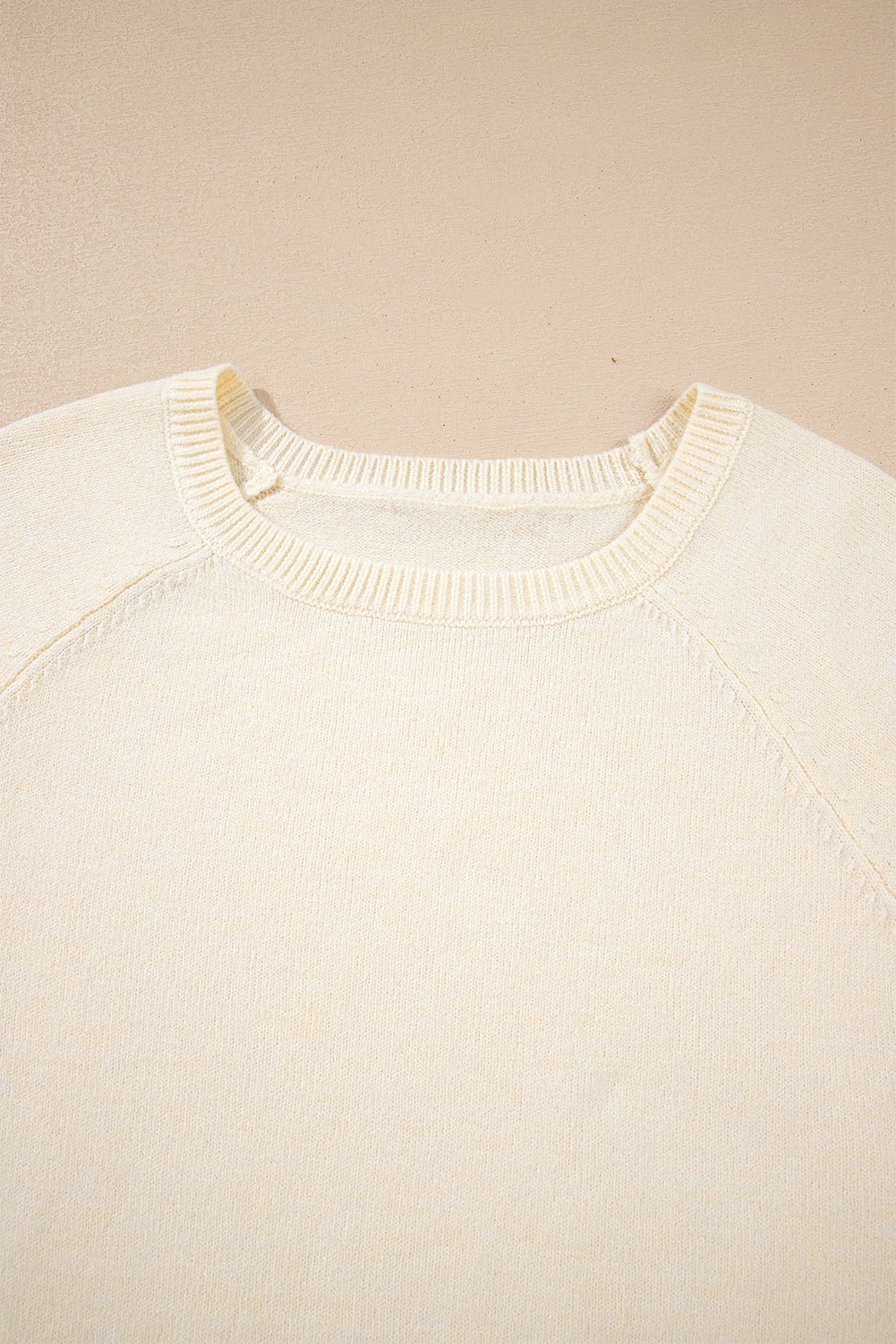 White Buttoned Bishop Sleeve Crew Neck Sweater - Loving It Shop