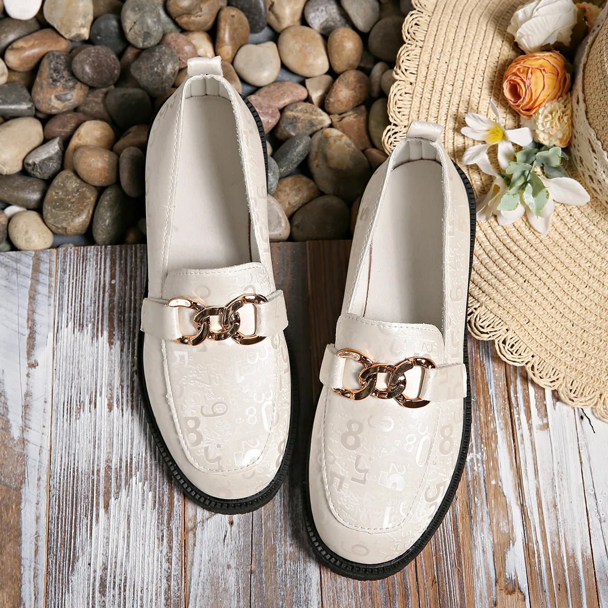 Round Toe Block Heels Loafers - Loving It Shop