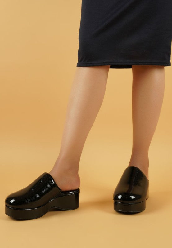 Olori Solid Platform Slip On Mules