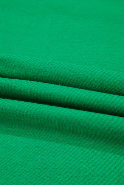 Bright Green Casual Plain Crew Neck Tee