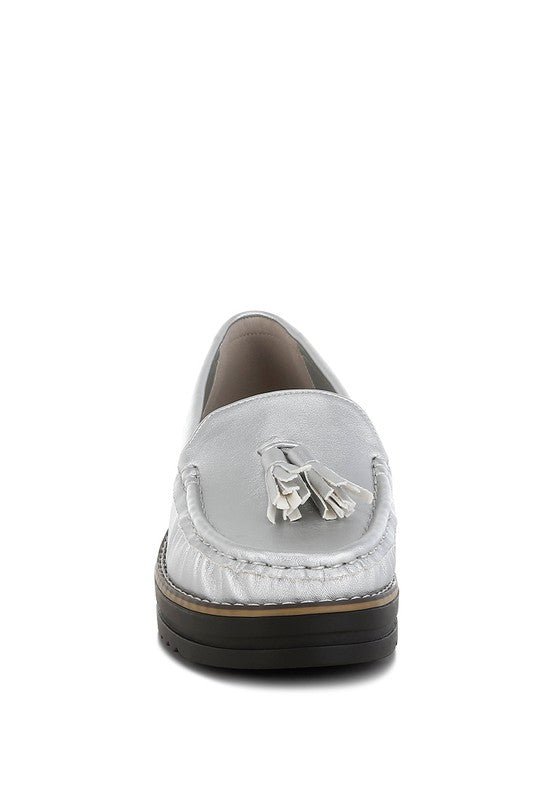 Larana Metallic Tassel Detail Loafers - Loving It Shop