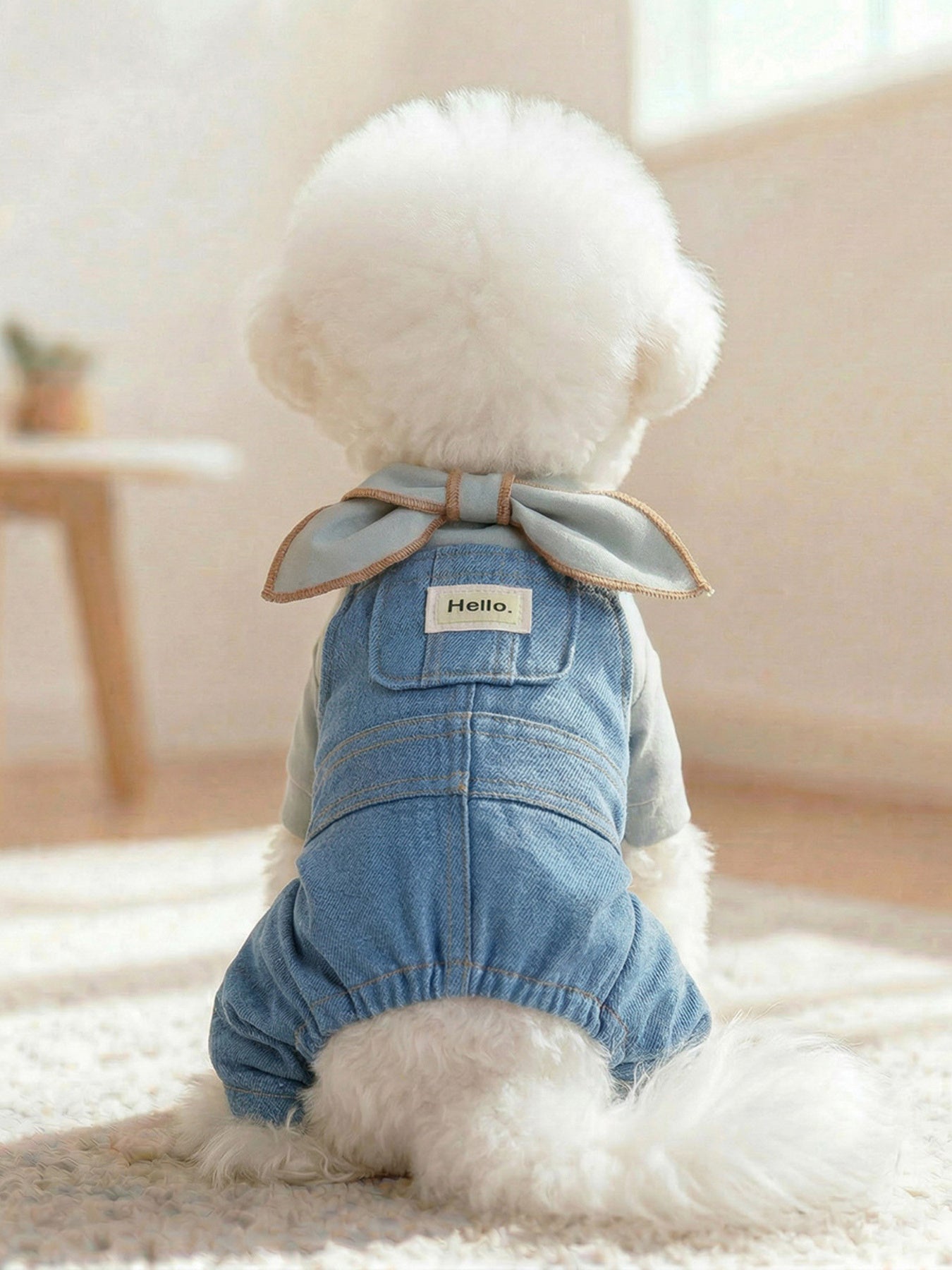 Denim Pet Jumpsuits with Bowknot - Loving It Shop