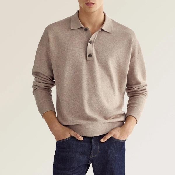 New Autumn Long Sleeve V-neck Buttons Men&